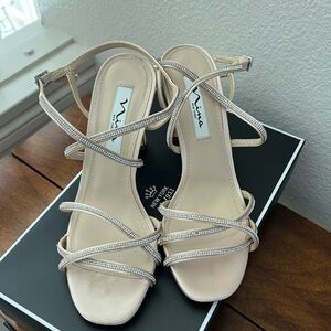 Like new Nina Anna YS Real Rose w Crystals. 3 1/2”.